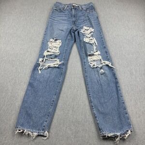Levi's Jeans Women 23X31 Blue 94" Baggy Denim Distressed High Waisted Modern